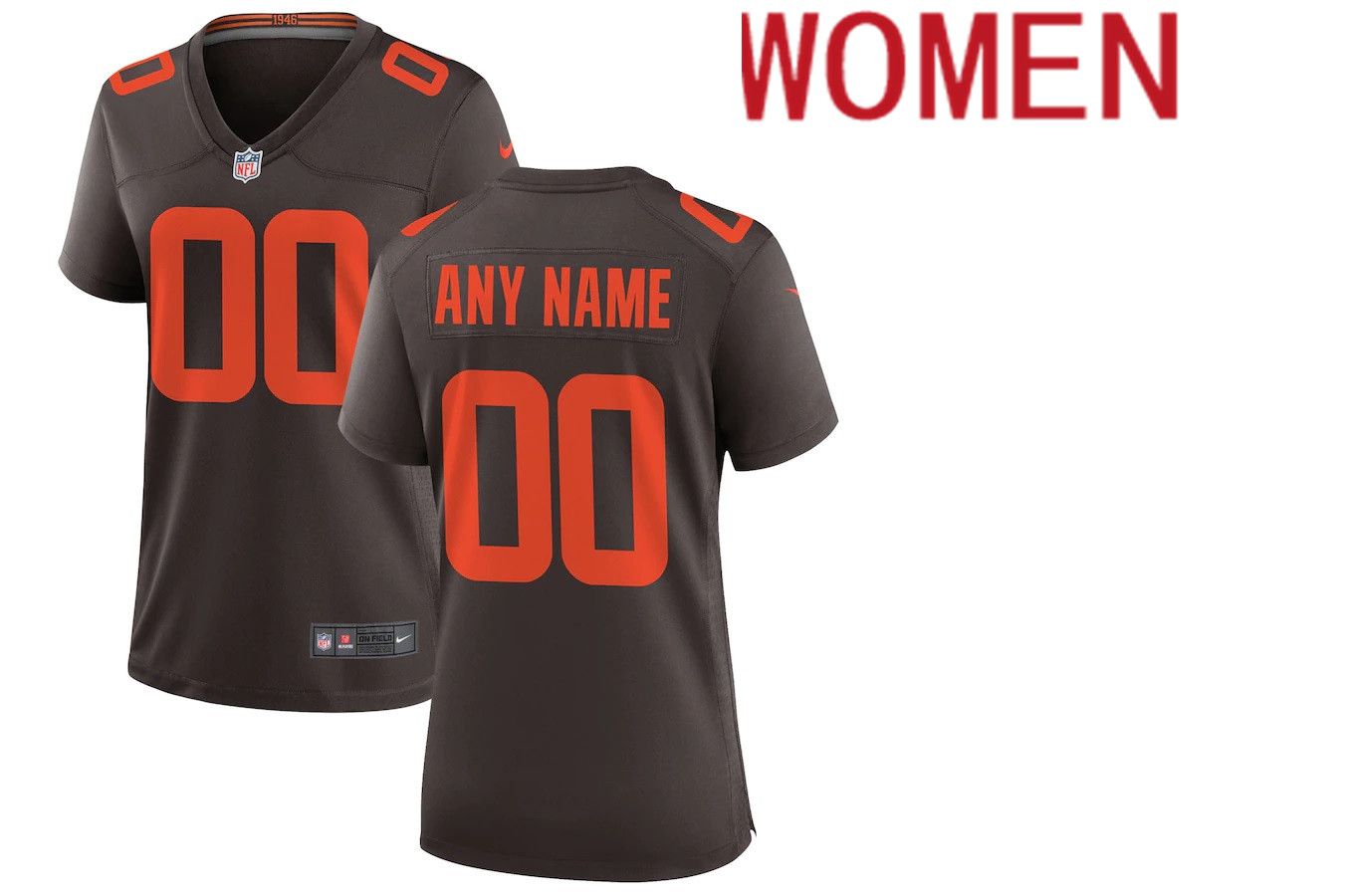 Women Cleveland Browns Nike Brown Alternate Custom Game NFL Jersey->->Custom Jersey